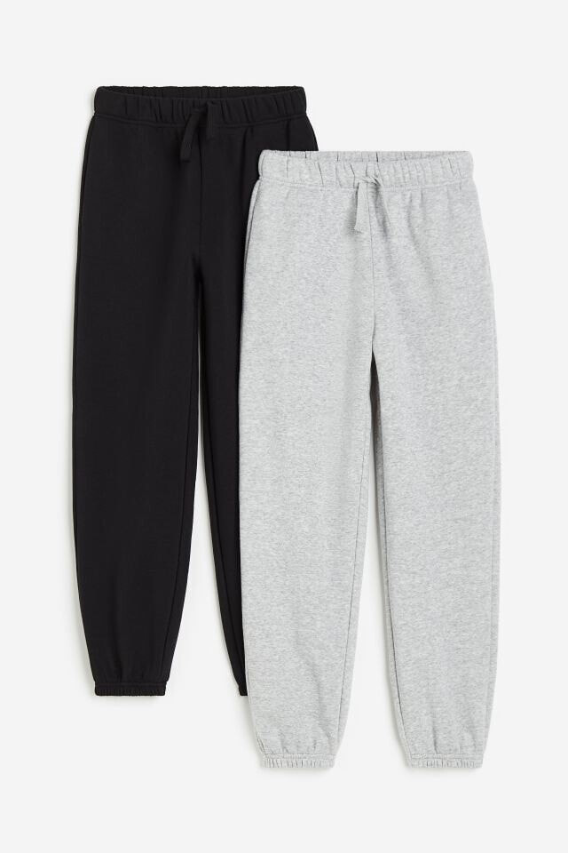 2-pack Loose Fit Sweatpant Joggers H&M Цвет: Black/light gray