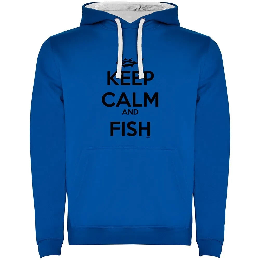 KRUSKIS Keep Calm And Fish Two-Colour Hoodie