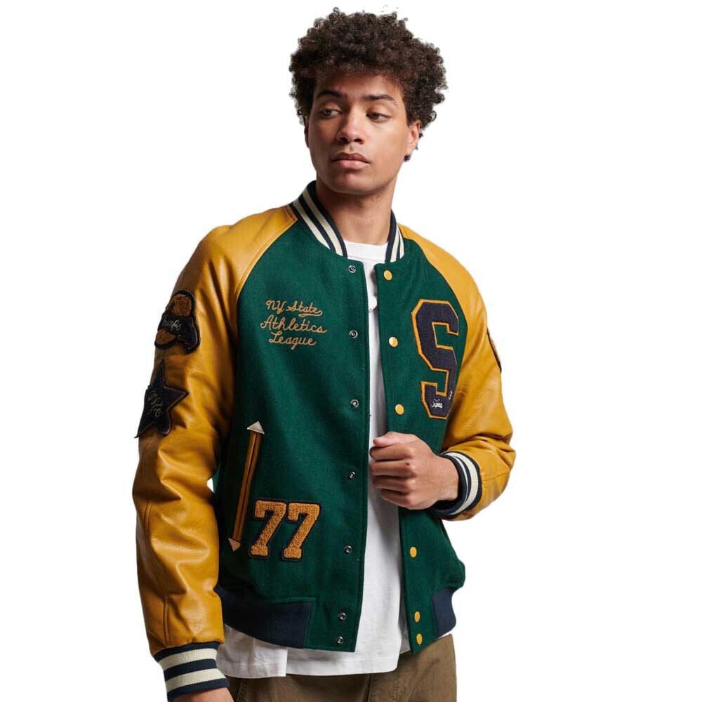 SUPERDRY College Varsity Patched Bomber Jacket