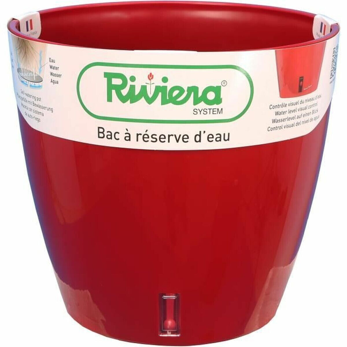 Self-watering flowerpot Riviera With water reserve Red polypropylene Circular Ø 36 x 33 cm