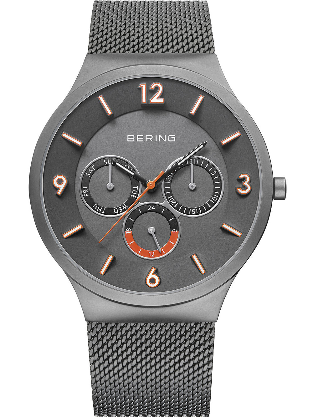 Мужские наручные часы со стальным браслетом Bering 33441-377 Classic mens 41mm 3ATM