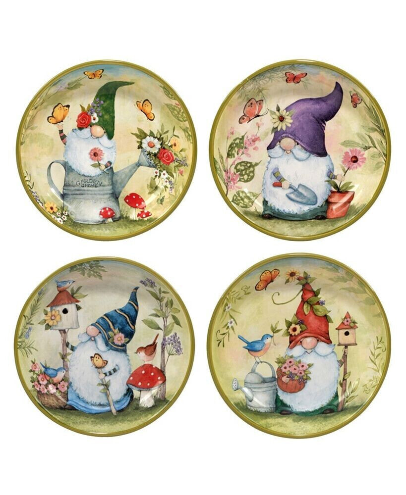 Garden Gnomes Set of 4 Soup/Pasta Bowl