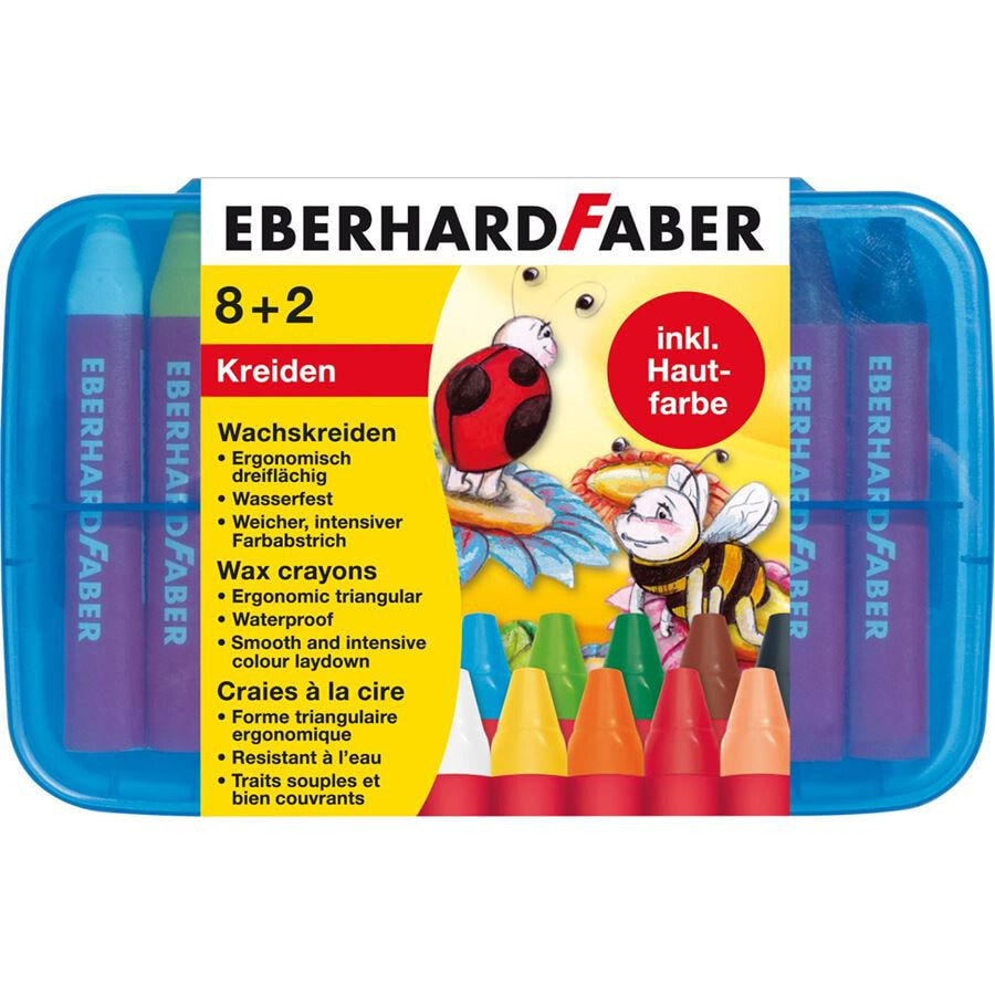 Eberhard Faber Wax 8+2 - 10 pc(s) - Multicolour - Triangle - Wax - Box