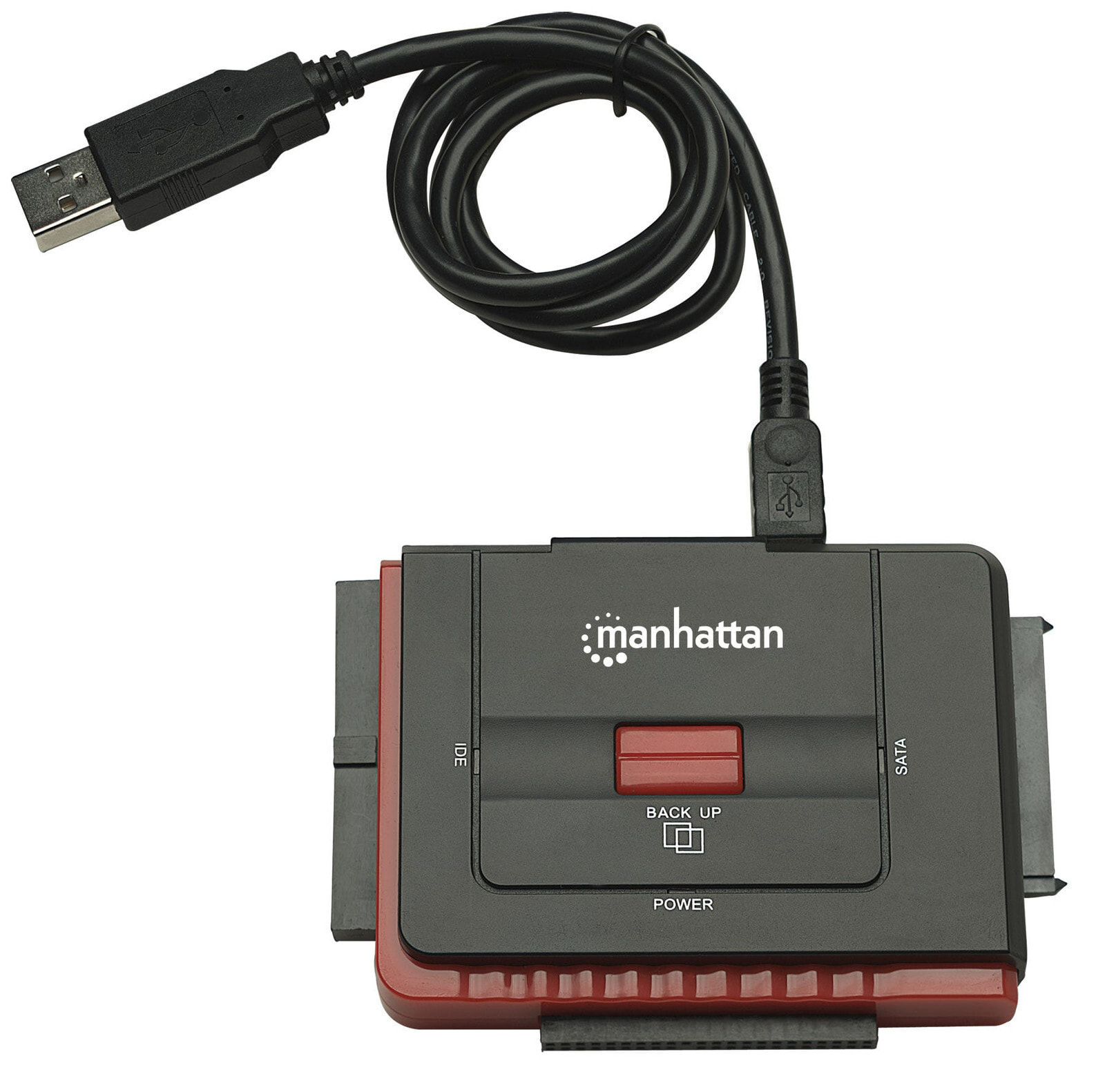 Manhattan 179195 кабельный разъем/переходник USB A SATA L/IDE 40-pin/IDE 44-pin Черный
