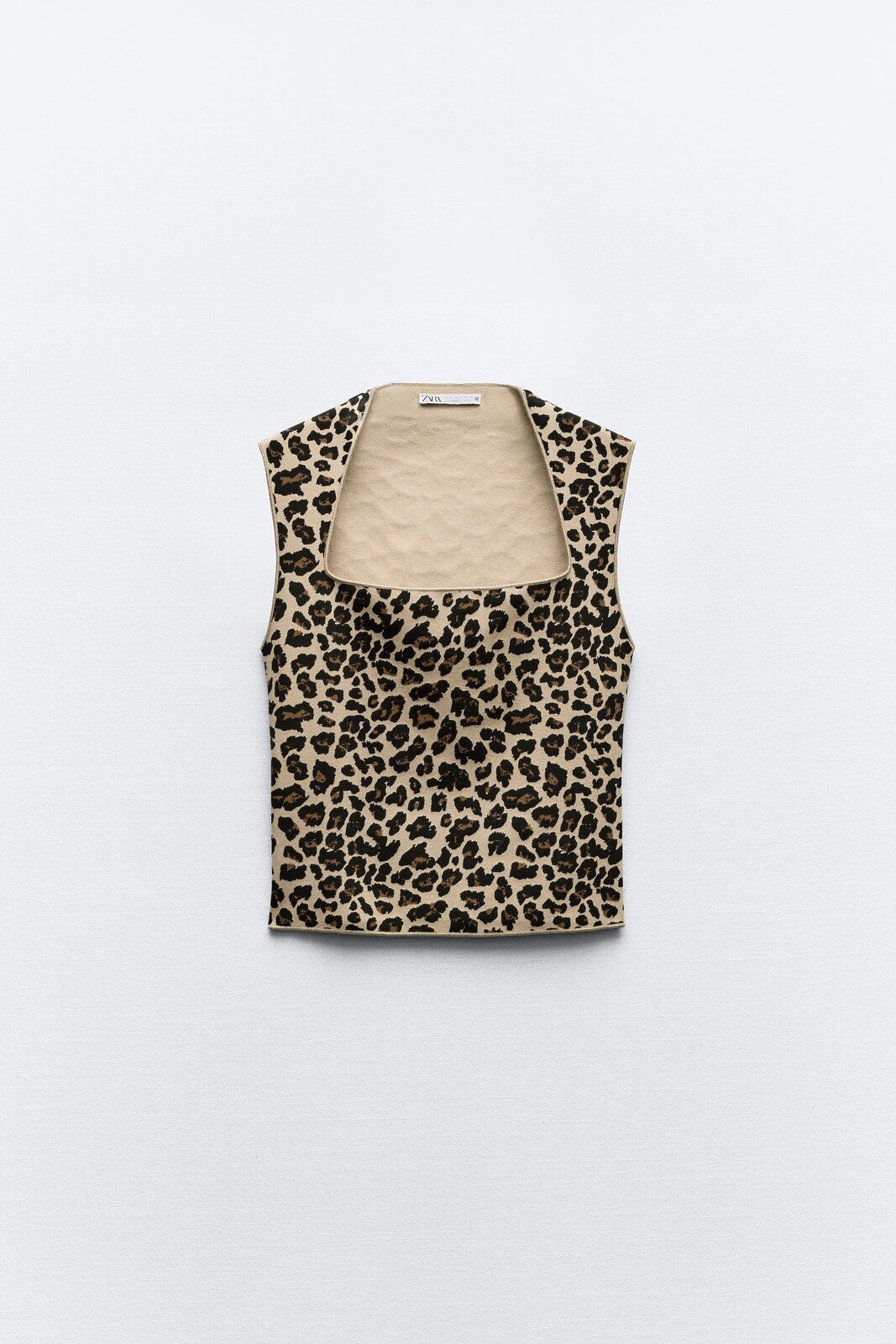 Animal print stretch knit top