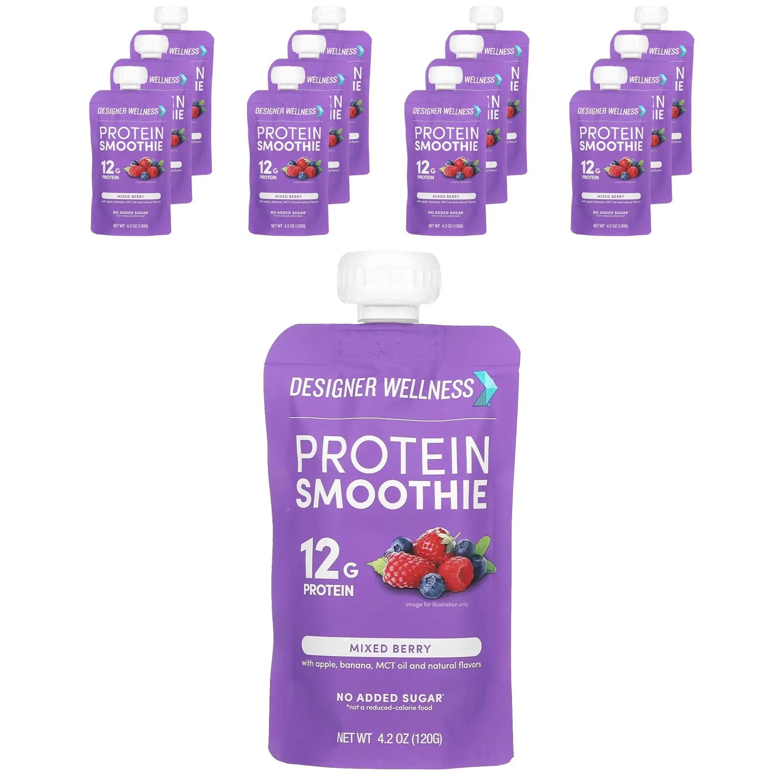 Protein Smoothie, Strawberry Banana, 12 Packs, 4.2 oz (120 g) Each