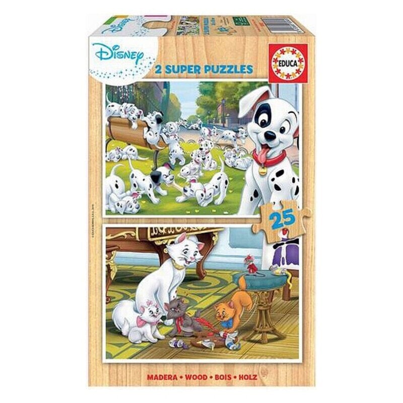 2-Puzzle Set Disney Dalmatians + Aristochats 25 Pieces