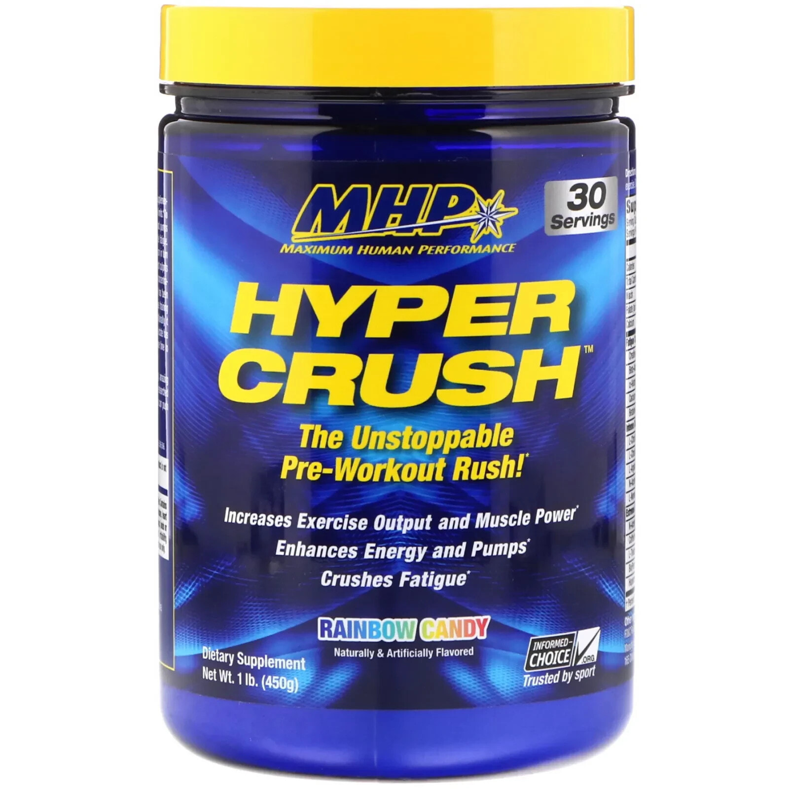 Maximum Human Performance, LLC, Hyper Crush, Pre-Workout, Strawberry Kiwi, 1 lbs (453 g)
