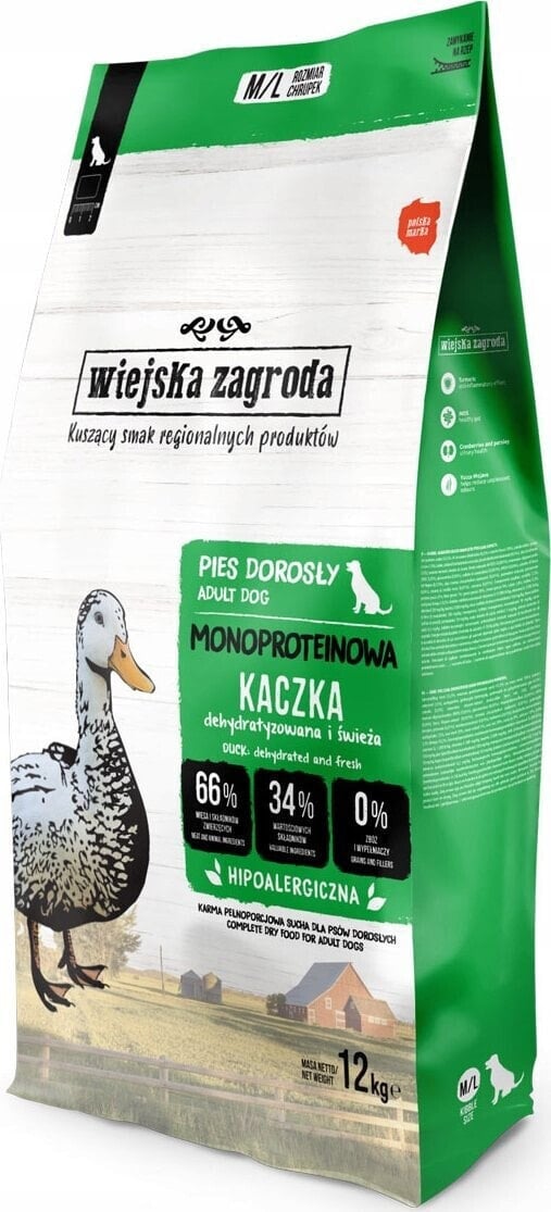 Wiejska Zagroda WIEJSKA ZAGRODA Monobiałkowa Kaczka (dorosły) - Karma sucha dla psa - 12kg