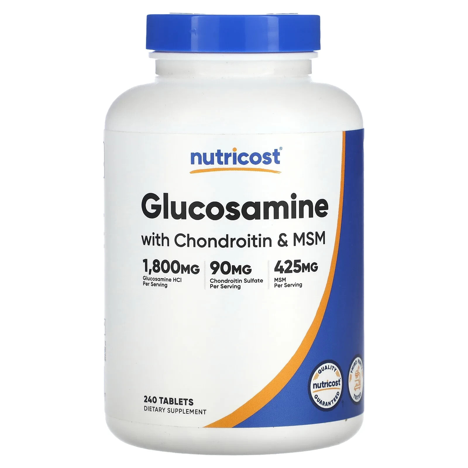Nutricost, Glucosamine with Chondroitin & MSM, 1,800 mg, 240 Tablets