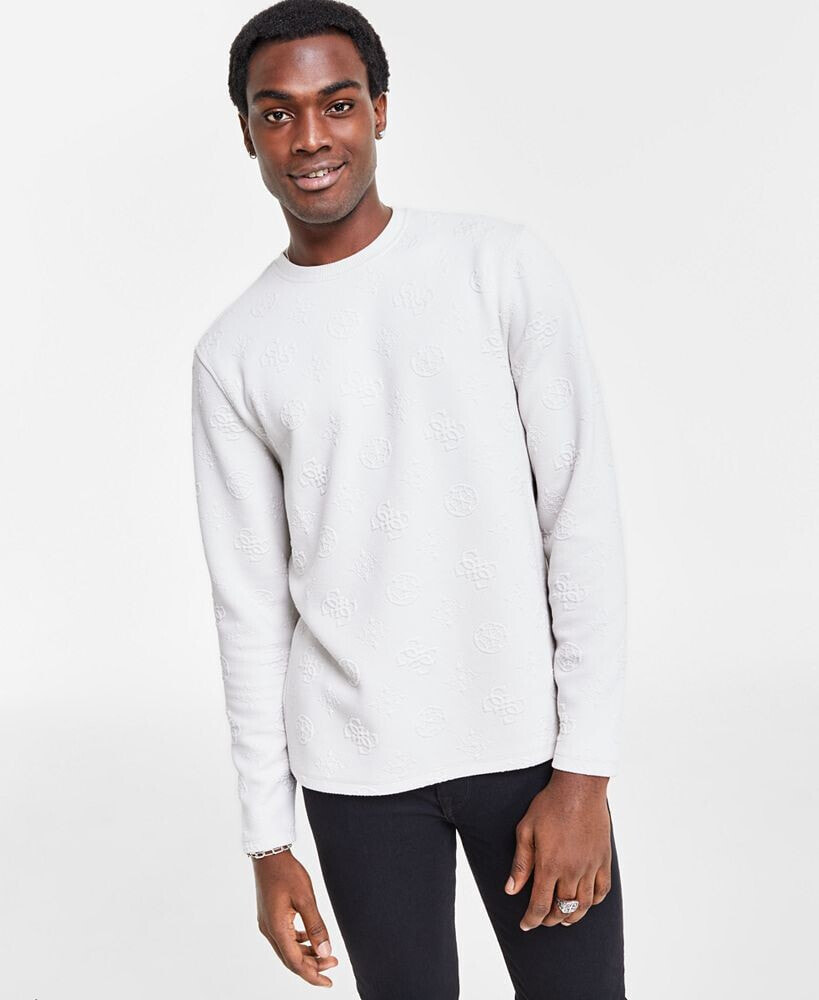 GUESS men's Pullover Long-Sleeve Knit Crewneck Sweater