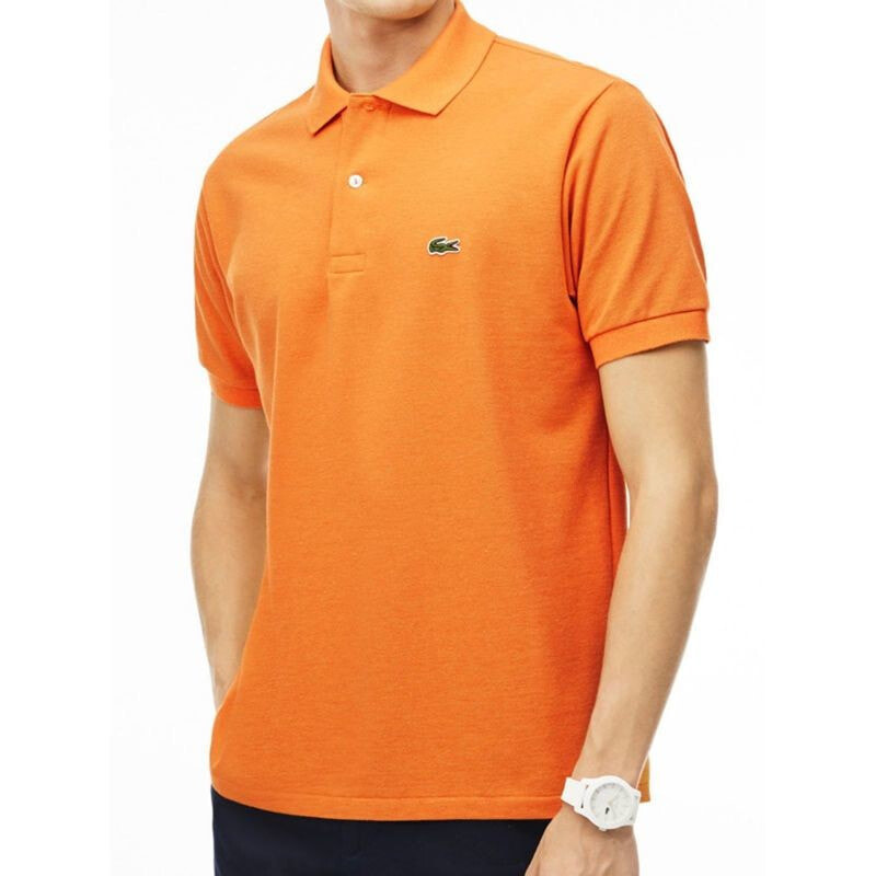 Мужская футболка-поло повседневная оранжевая с логотипом Lacoste M L126400-HPF