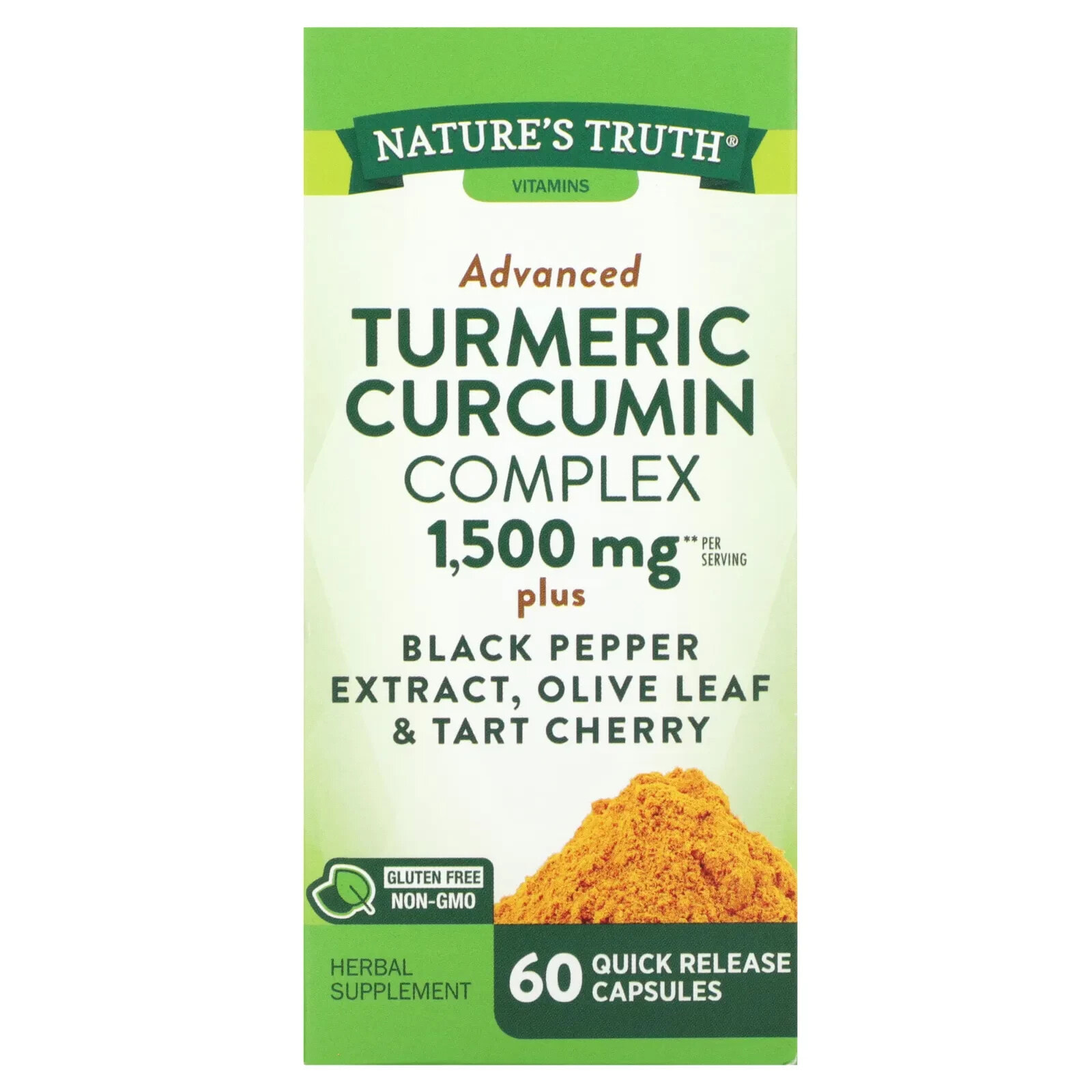 Nature's Truth, Куркума и куркумин, 750 мг, 60 капсул с быстрым высвобождением