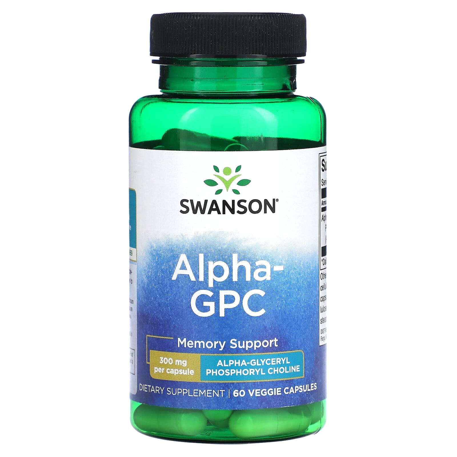 Swanson, Alpha GPC, 300 мг, 60 растительных капсул