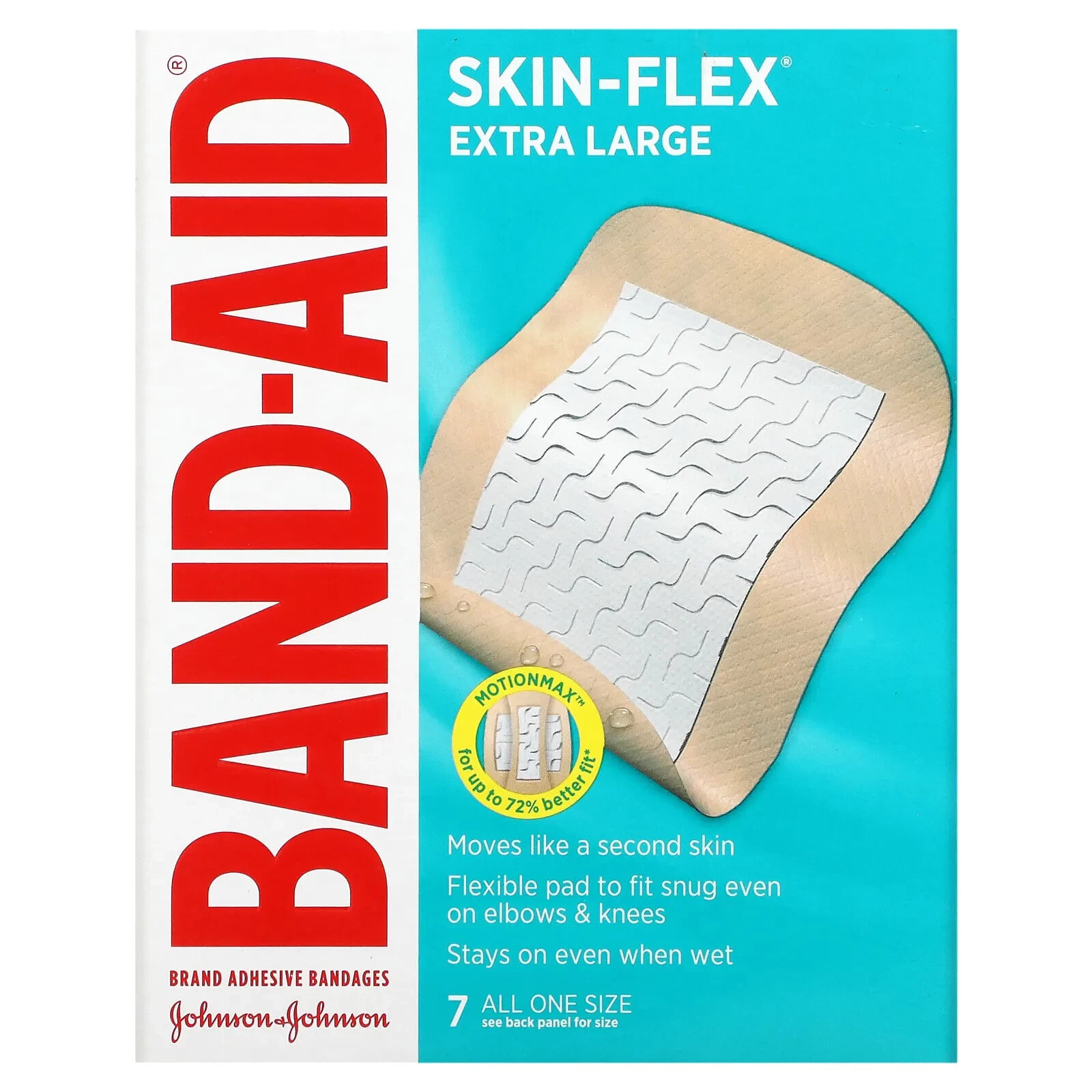 Band Aid, Skin-Flex, Adhesive Bandages, Extra Large, 7 Bandages