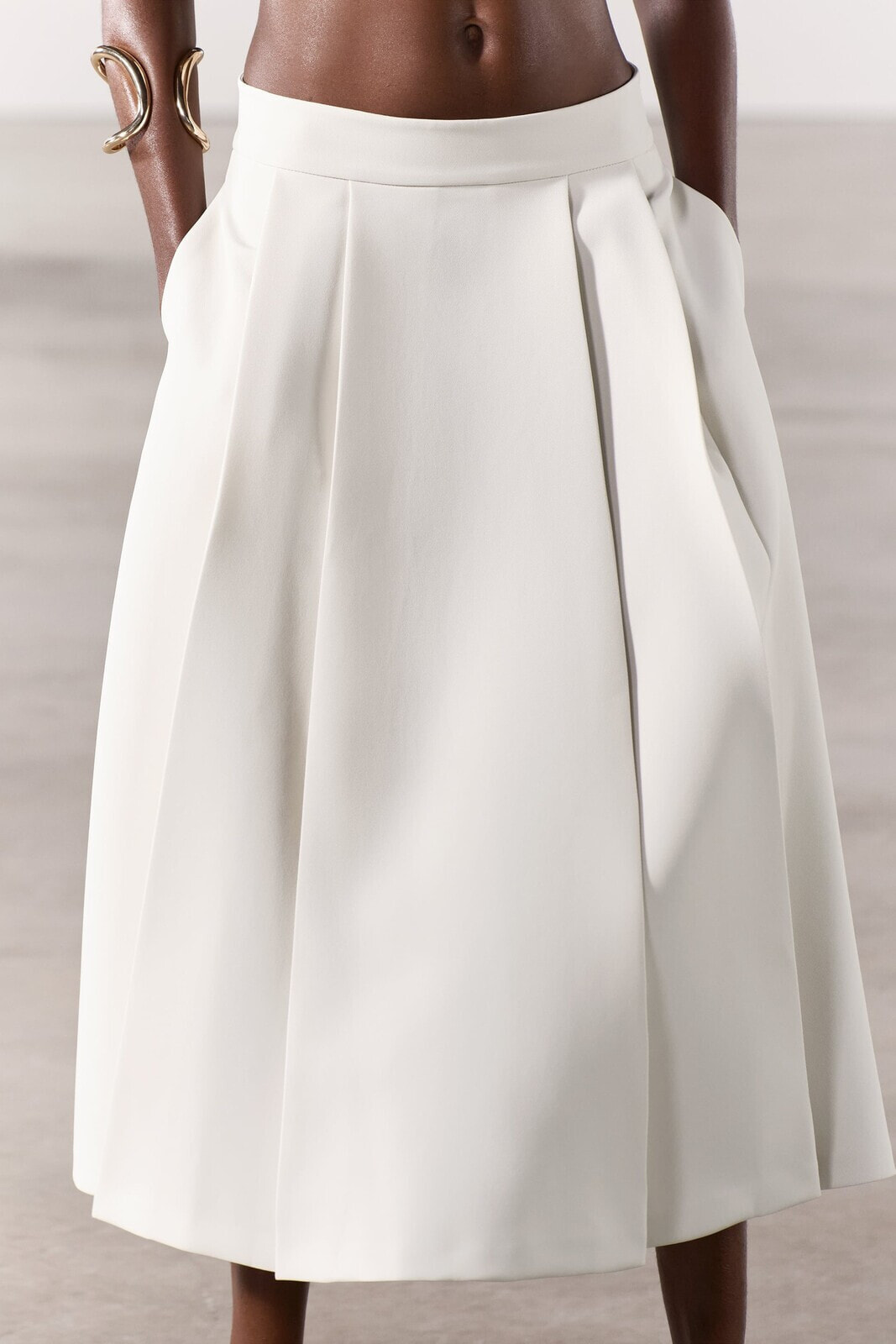 Zw collection box pleat layered skirt