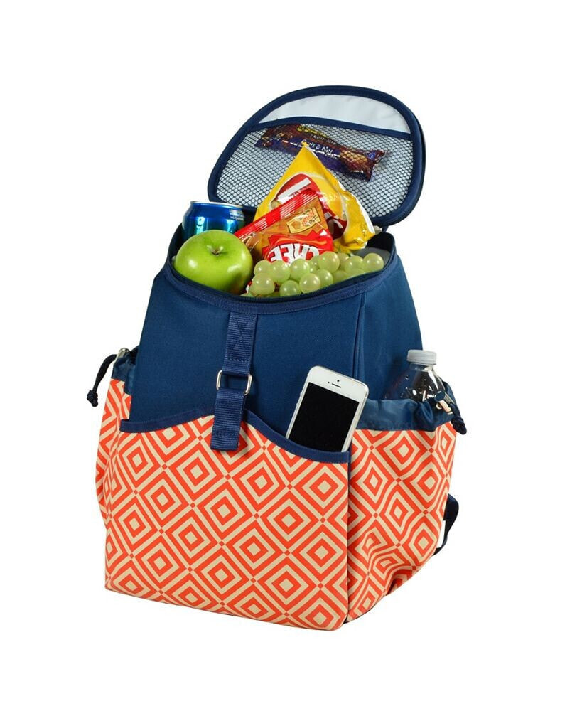 Picnic At Ascot insulated Backpack Cooler -4 Exterior Pockets, No-Leak Lining