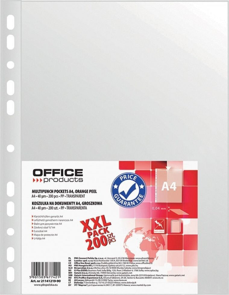 Школьный файл или папка Office Products Koszulki A4 groszkowe