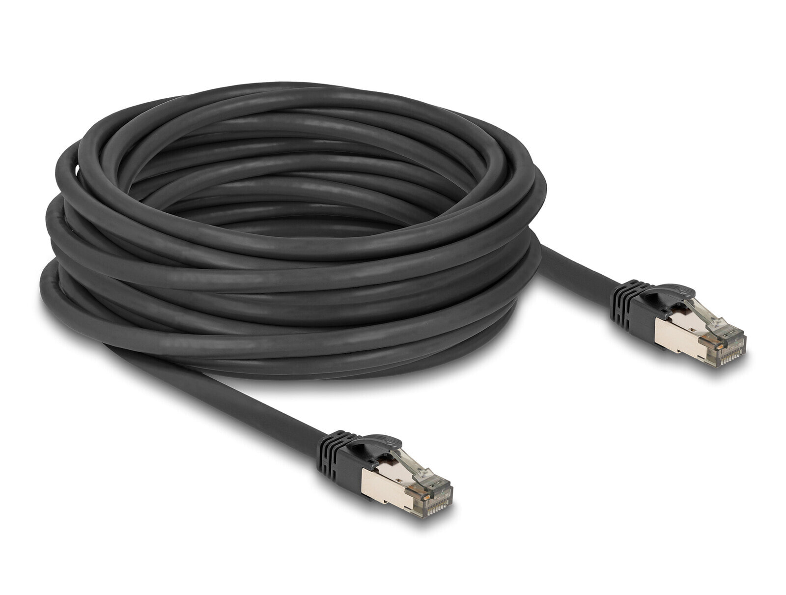 RJ45 Netzwerkkabel Cat.6A U/FTP ultra flexibel mit innerem Metallmantel 10 m schwarz