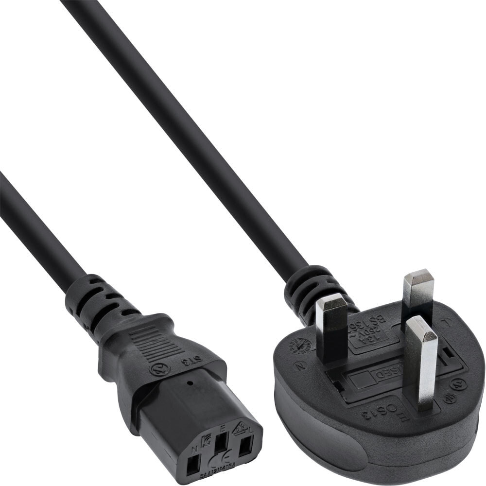 InLine 16657P кабель питания Черный 2 m IEC C13