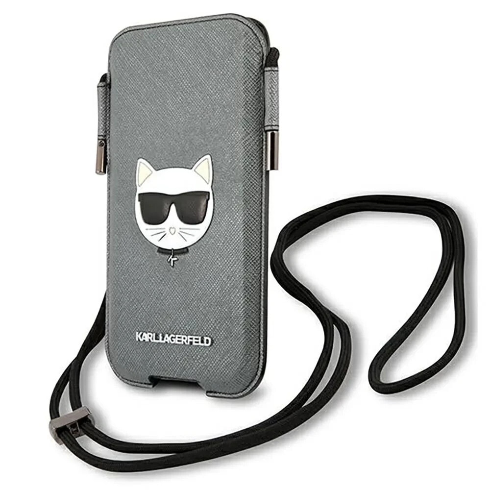 KARL LAGERFELD Handbag KLHCP12LOPHCHG 6.7 Saffiano Ikonik Choupette Head phone case