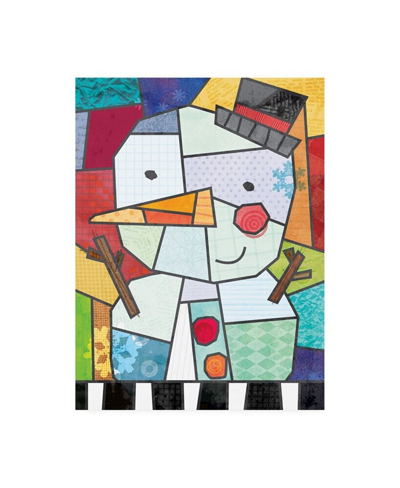 Trademark Global holli Conger Stained Glass Snowman Canvas Art - 15.5