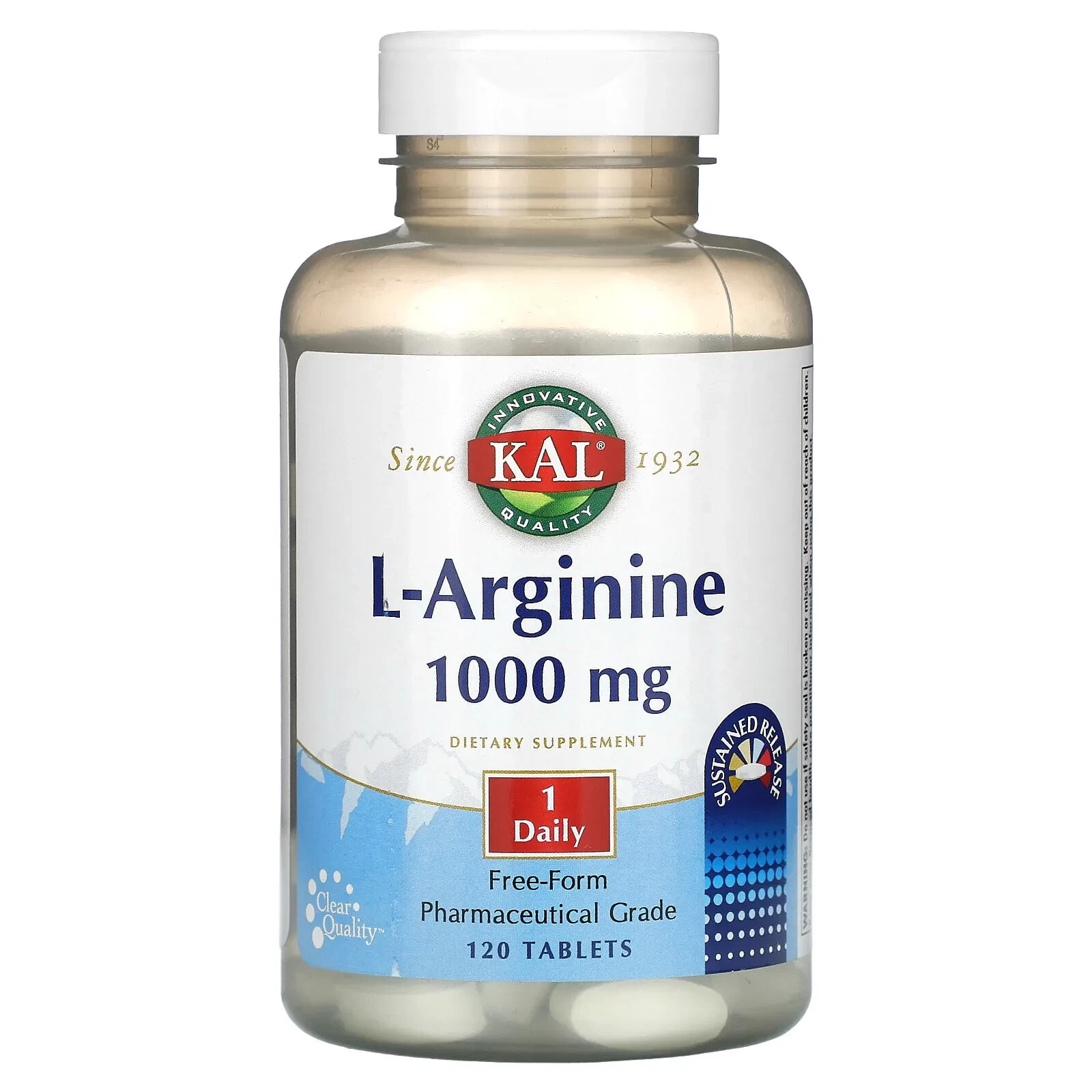 KAL, L-аргинин, 1000 мг, 120 таблеток