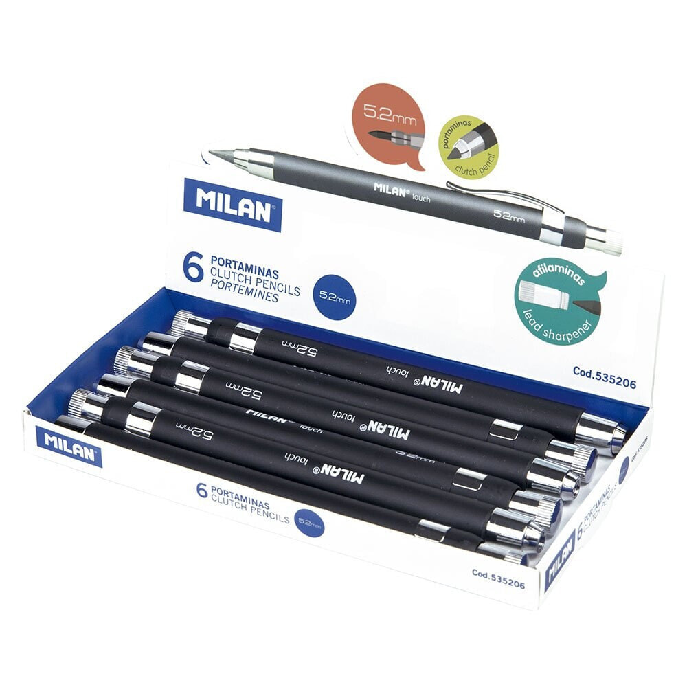MILAN Display Box 6 Professional Mechanical Pencils 5.2 Mm