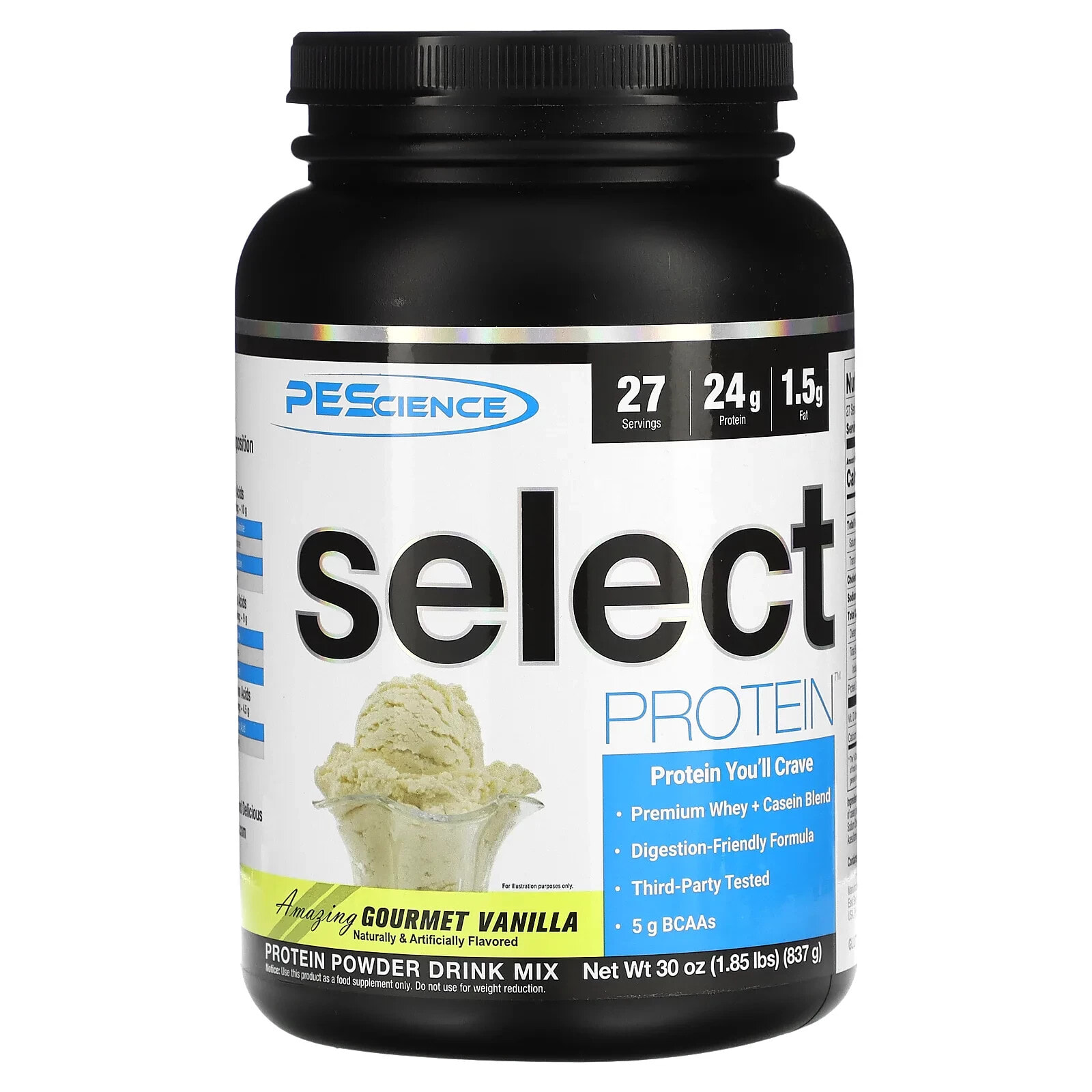 PEScience, Select Protein, Amazing Gourmet Vanilla, 837 г (1,85 фунта)