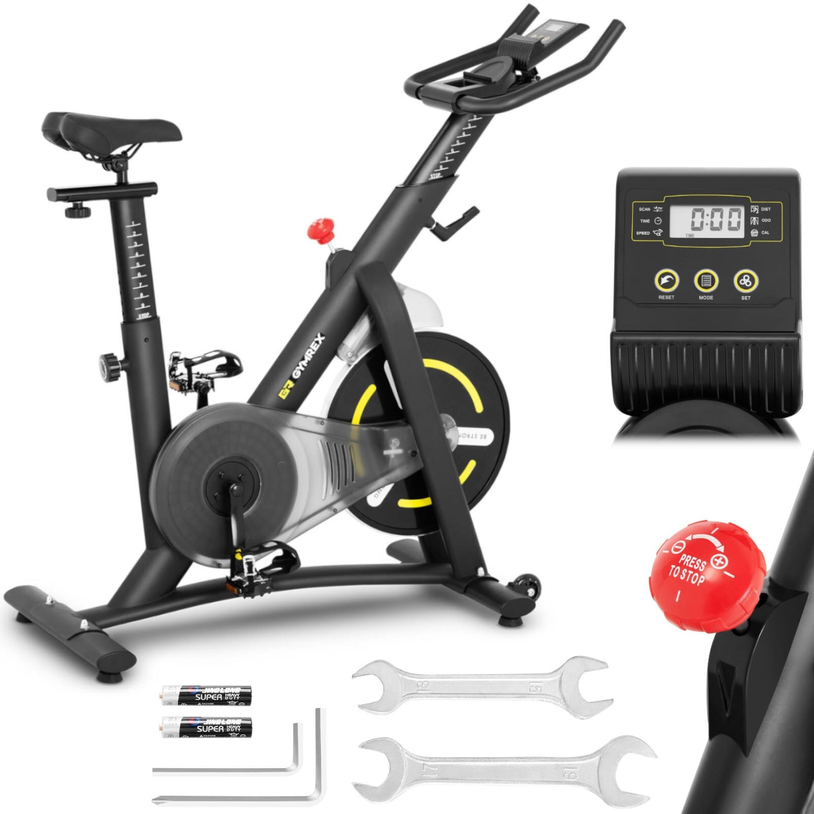 Stationary training spinning bike 13 kg LCD Gymrex GR-MG13
