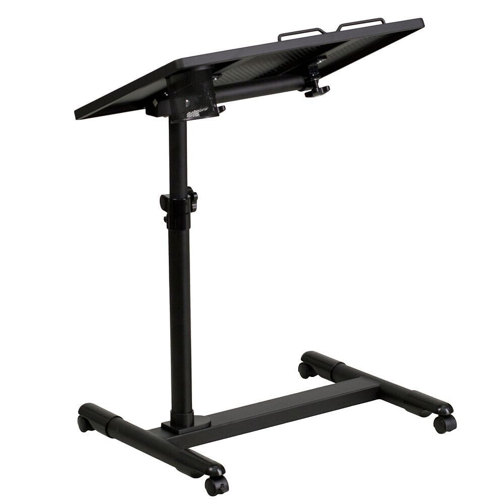 Flash Furniture black Adjustable Height Steel Mobile Computer Desk