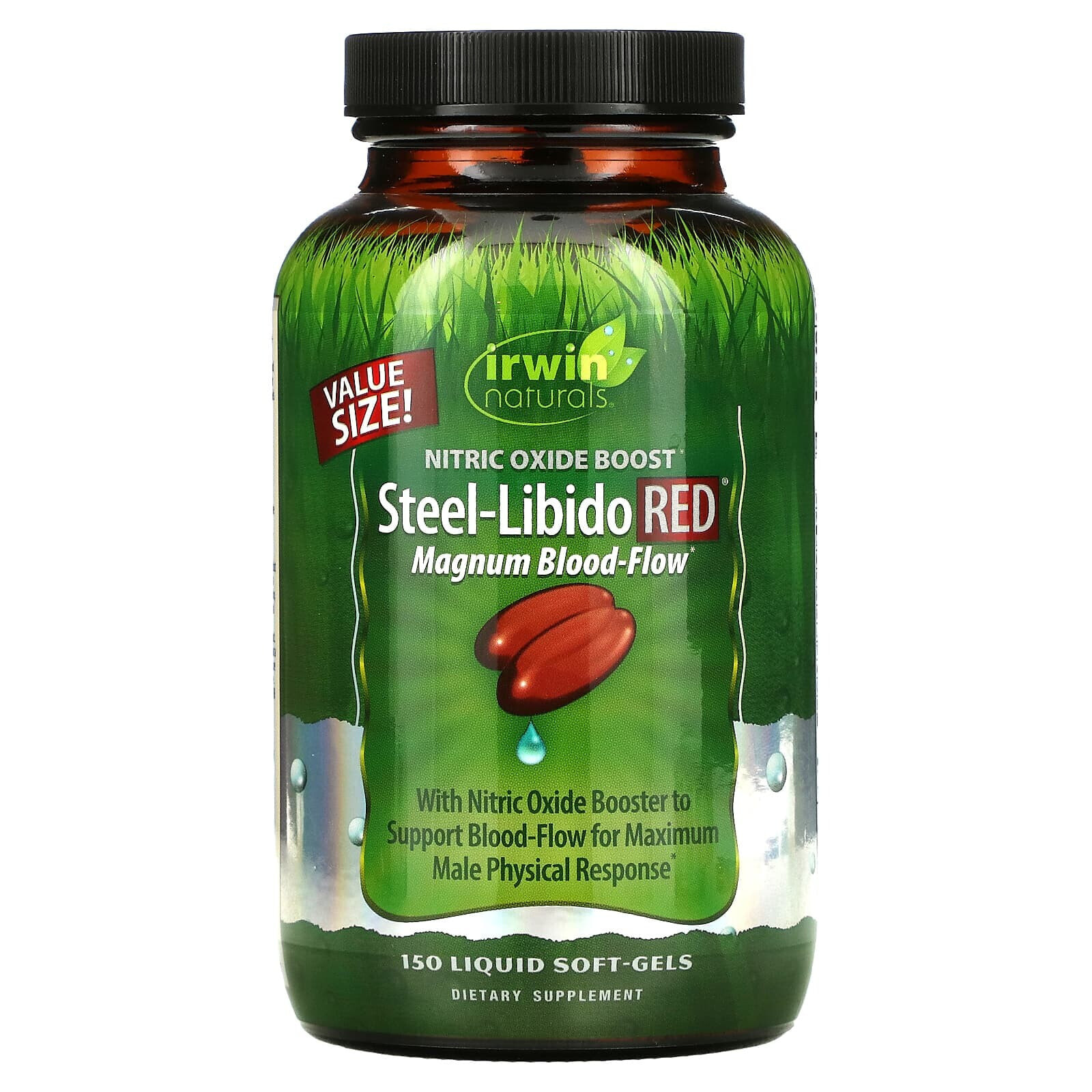 Steel-Libido Red, Magnum Blood-Flow, 150 Liquid Soft-Gels