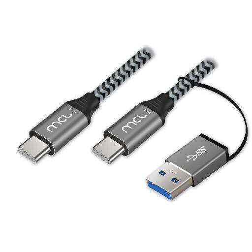 MCL MC1C99A3C105A2Z - 2 m - USB C - USB C - USB 3.2 Gen 2 (3.1 Gen 2) - 10000 Mbit/s - Black - Grey