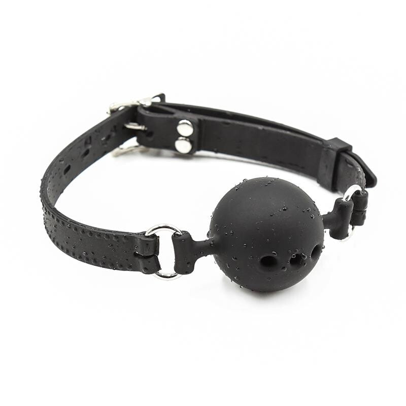 Кляп для БДСМ FETISH ADDICT Silicone Breathable Ball Gag Adjustable 4 cm Size S Black