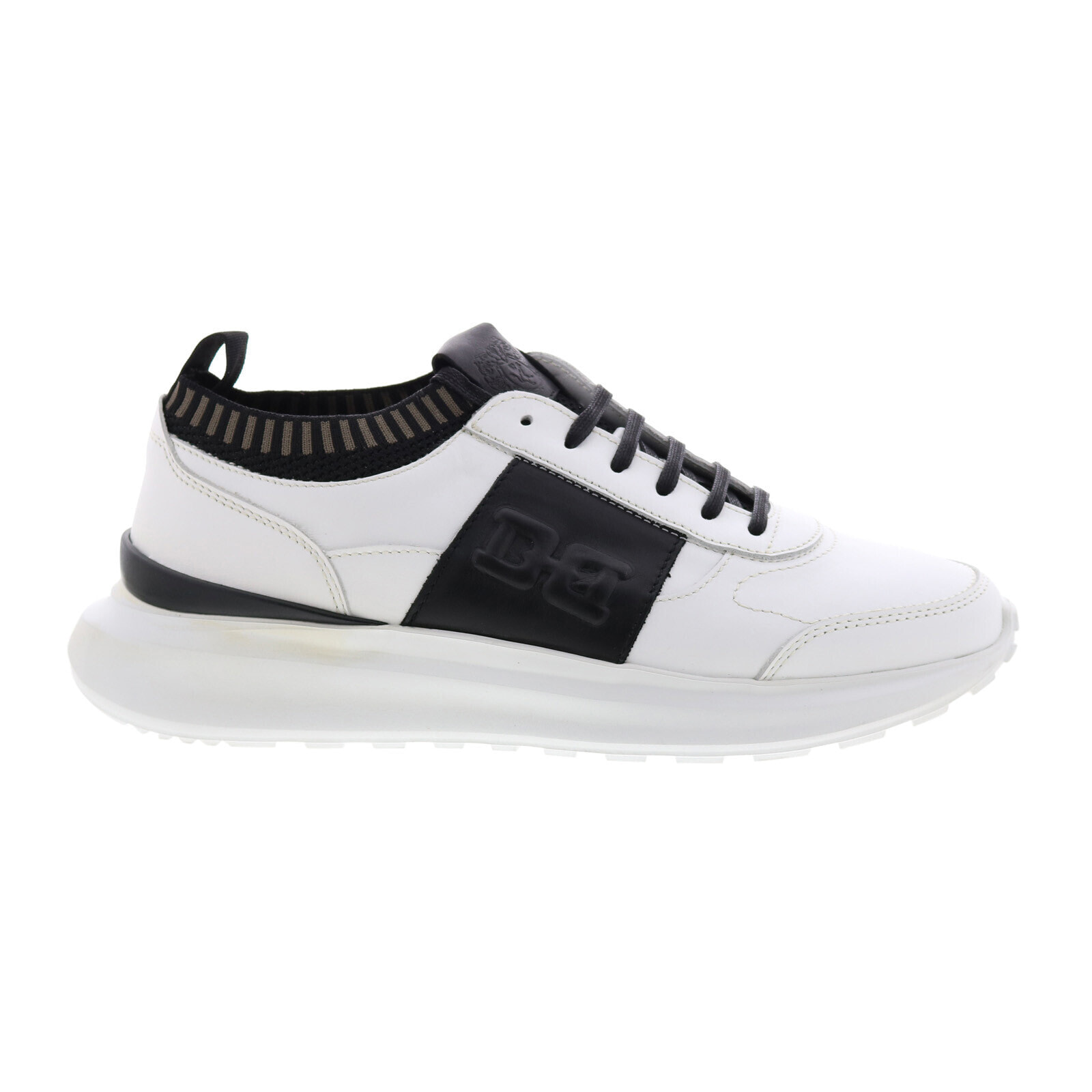 Bruno Magli Gatti BM2GATG12 Mens White Leather Lifestyle Sneakers Shoes