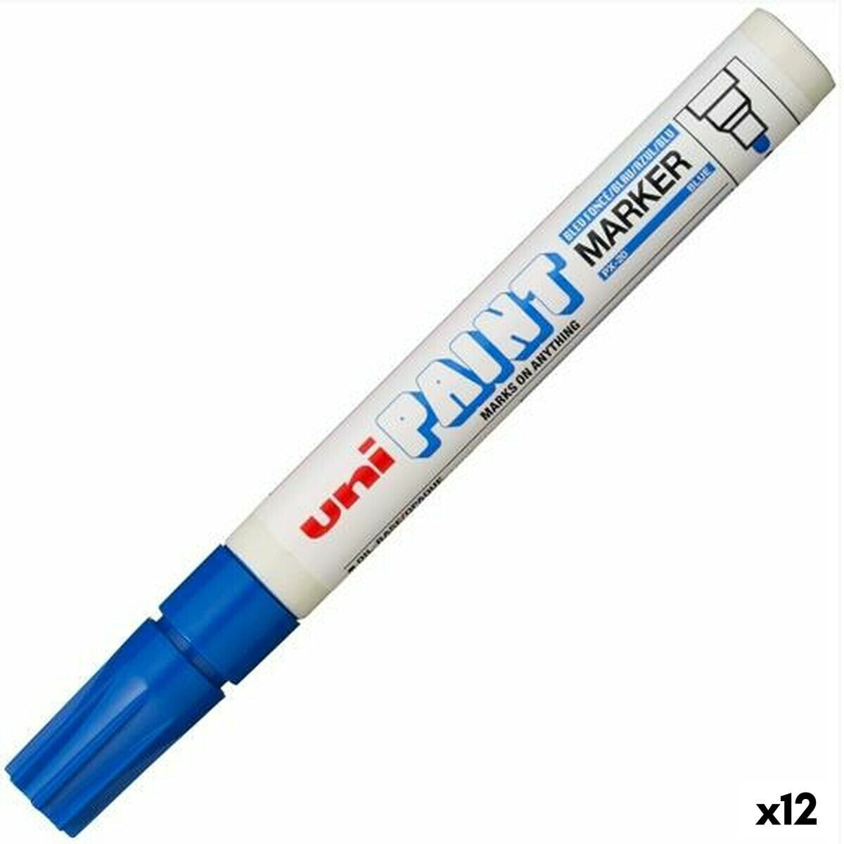 Permanent marker Uni-Ball PX-20 Blue (12 Units)