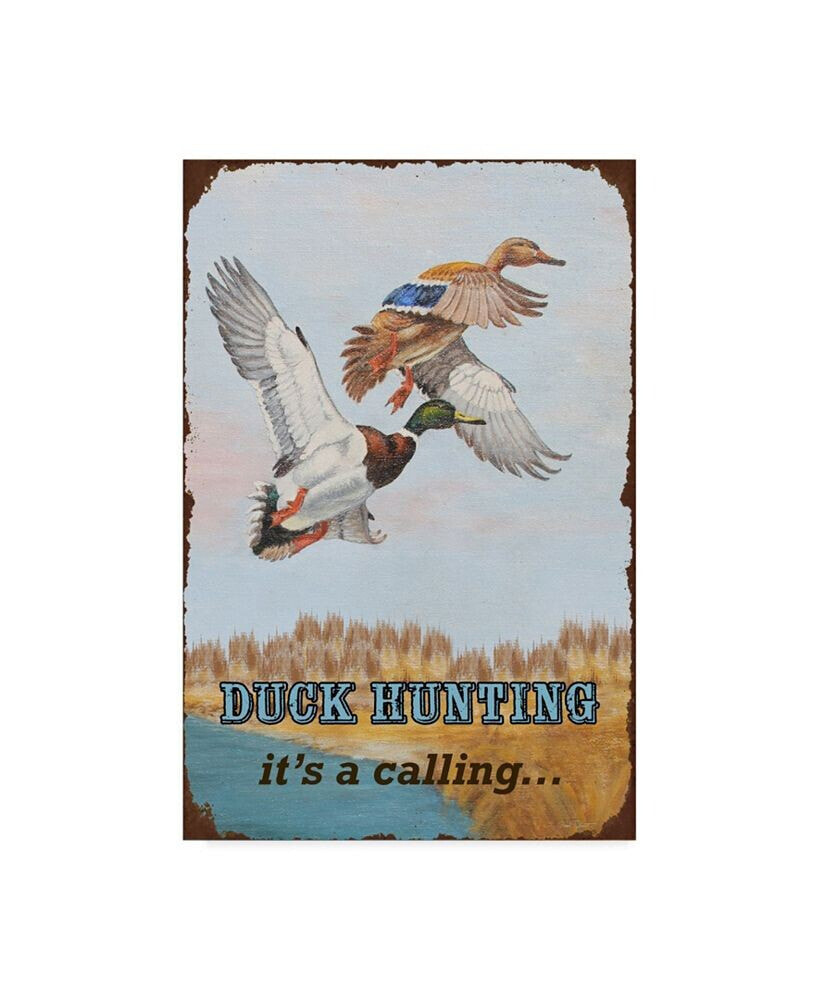 Trademark Global jean Plout 'Duck Hunting Calling' Canvas Art - 22