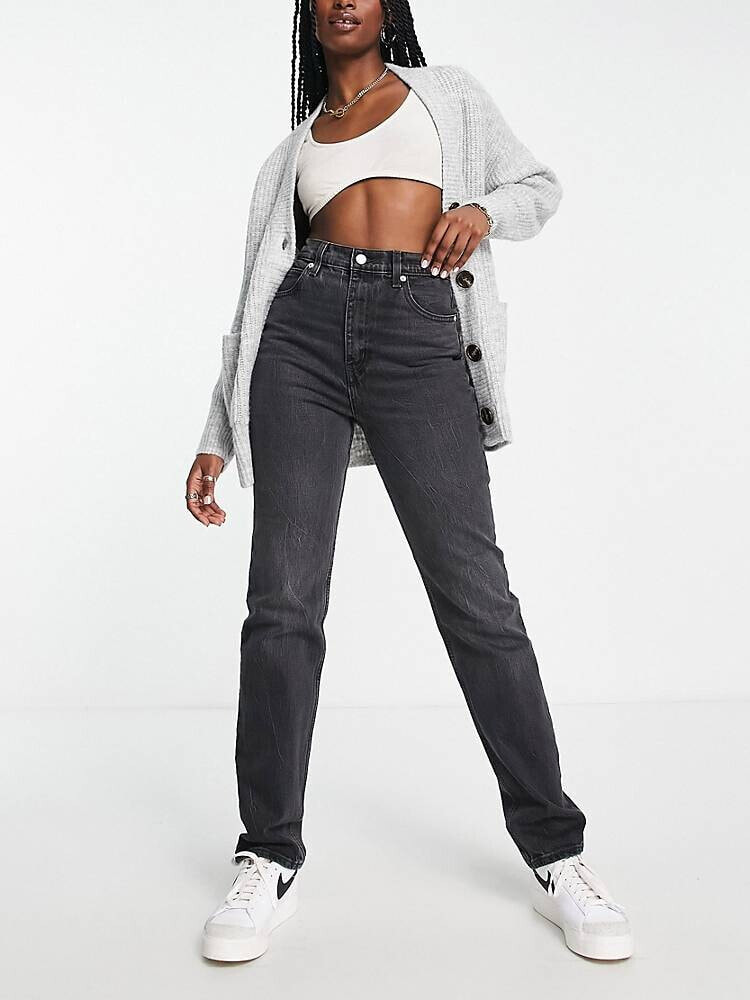 Levi's – Schmale Straight Jeans im Stil der 70er in Schwarz mit hohem Bund