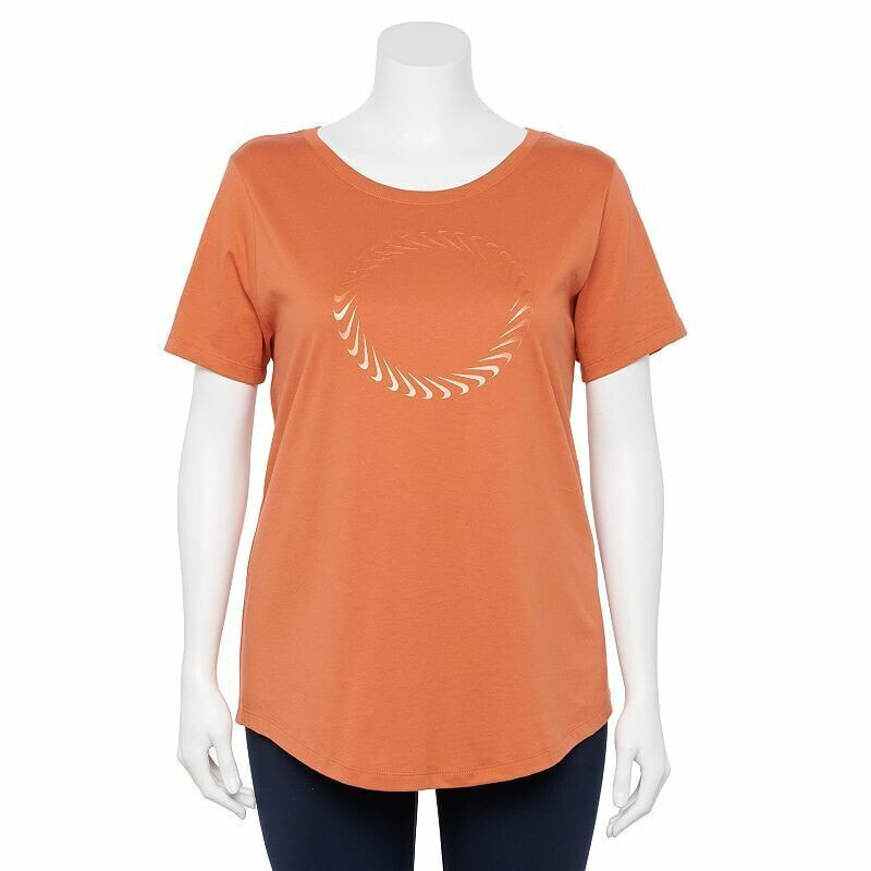 Nike Plus Size 280009 Sportswear Icon Clash Graphic Tee, Size: 1X, Med Orange