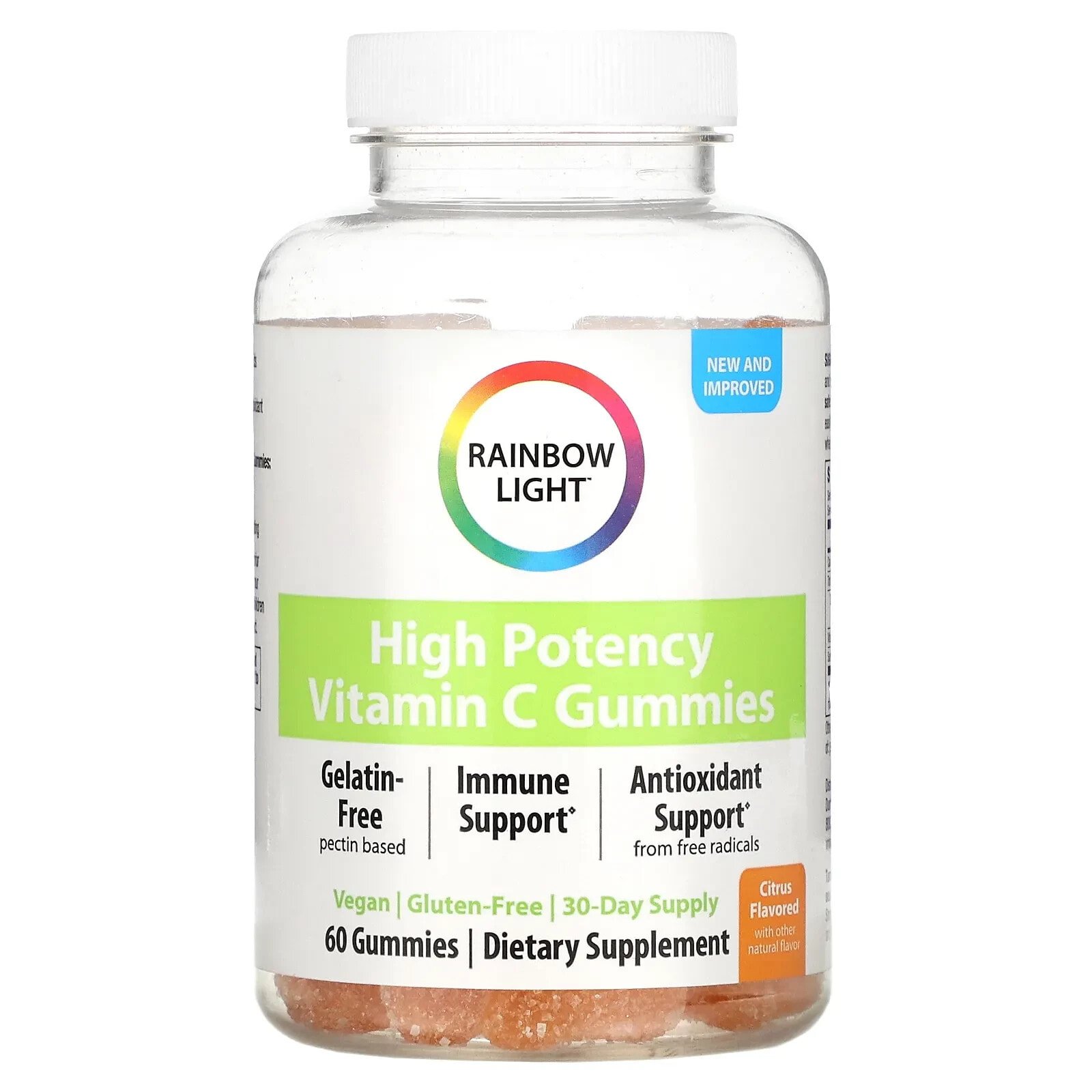 Rainbow Light, Gummy Vitamin C Slices, со вкусом мандарина и апельсина, 90 жевательных таблеток