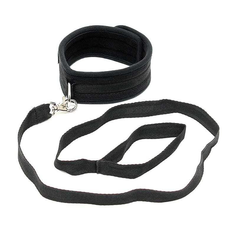 Маска или ошейник для БДСМ BONDAGE PLAY Collar with Leash Adjustable Black