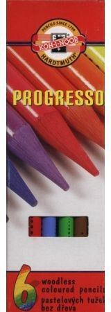 Набор цветных карандашей для рисования Koh-I-Noor Koh I Noor Kredki bezdrzewne 6 kolorĂłw Progresso