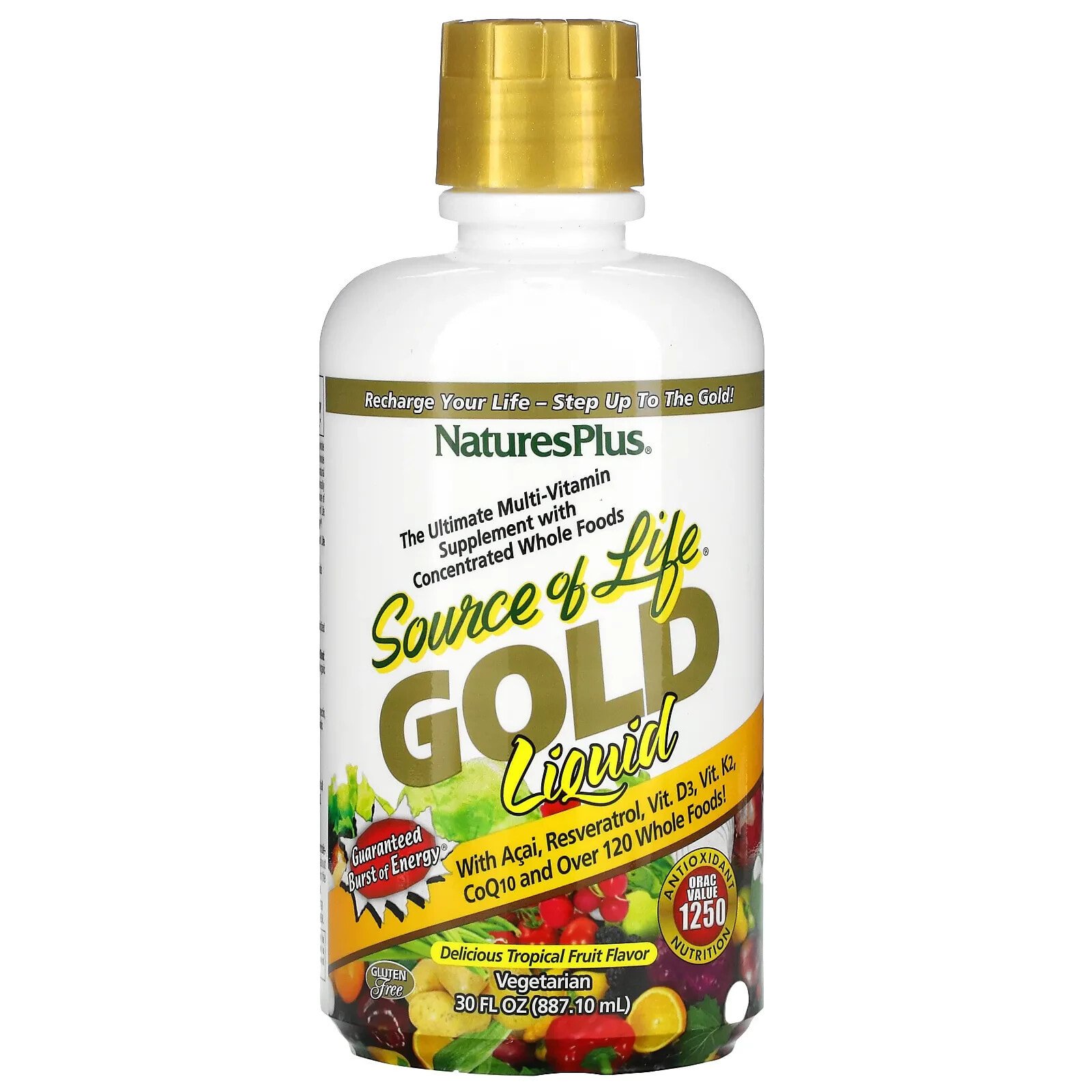 NaturesPlus, Source of Life, Gold Liquid, Tropical Fruit, 8 fl oz (236 ml)