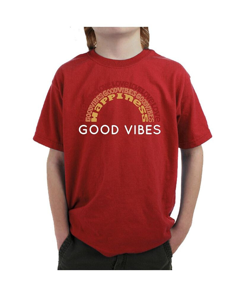 LA Pop Art big Boy's Word Art T-shirt - Good Vibes