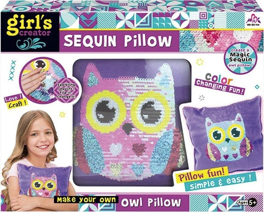 Askato Set for sewing a sequin pillow Owl 116181