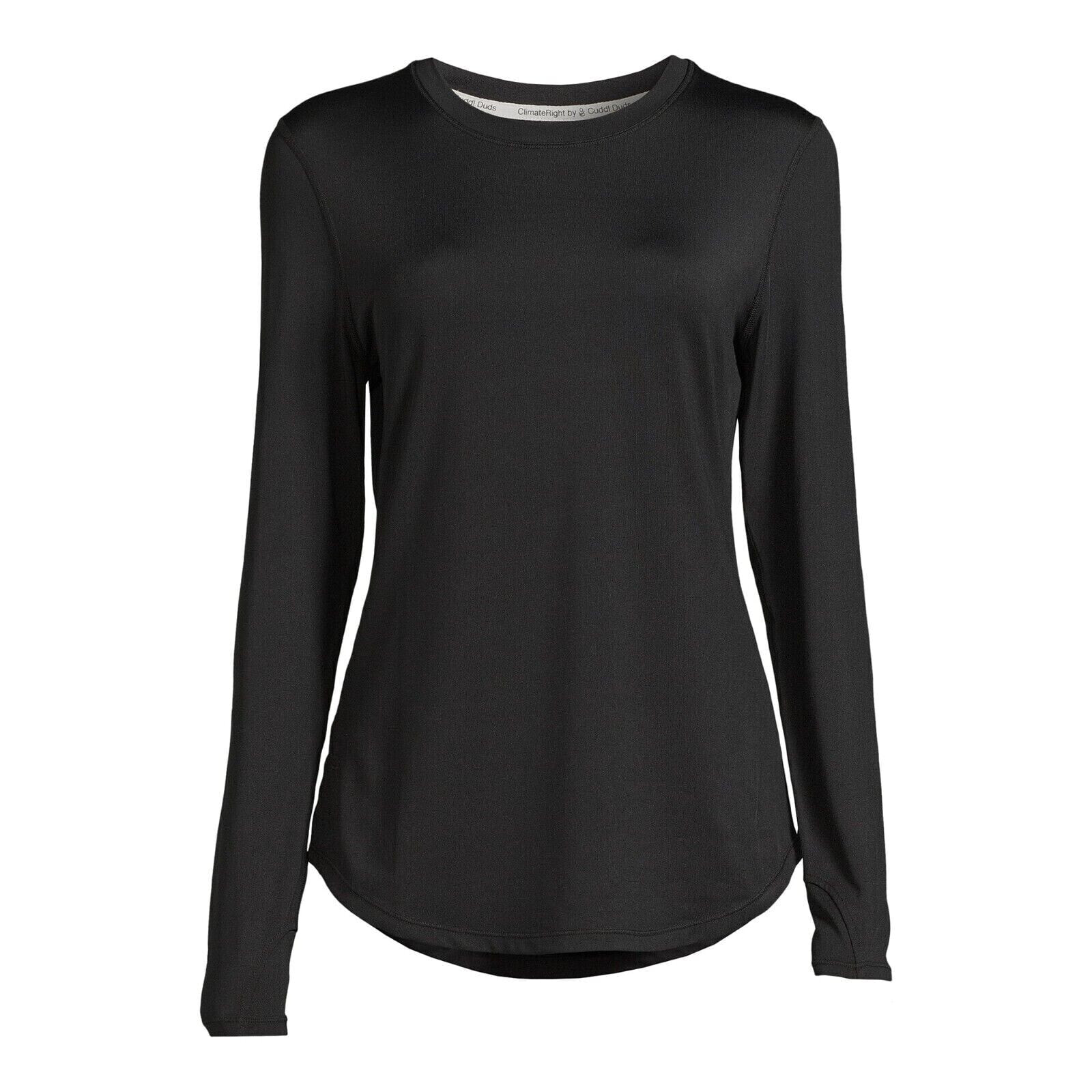 ClimateRight by Cuddl Duds Women's Long Sleeve Crew Neck Base Layer Top - Small