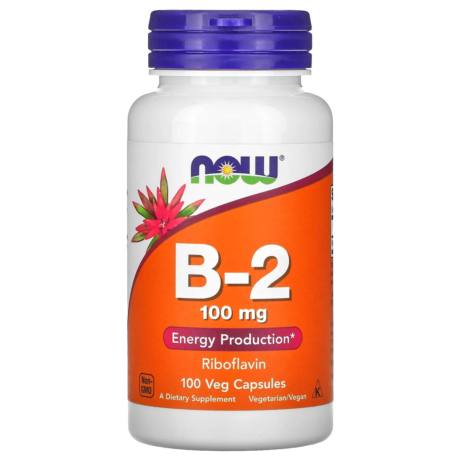 NOW Foods B-2  Рибофлавин (Витамин B2) 100 мг 100 капсул