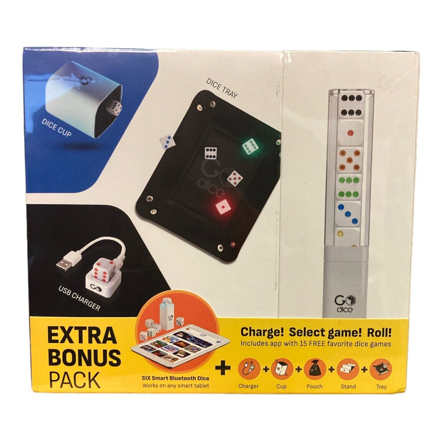 Go Dice Pro Pack with Accessory Pack Dice Tray, Dice Cup, USB Charger