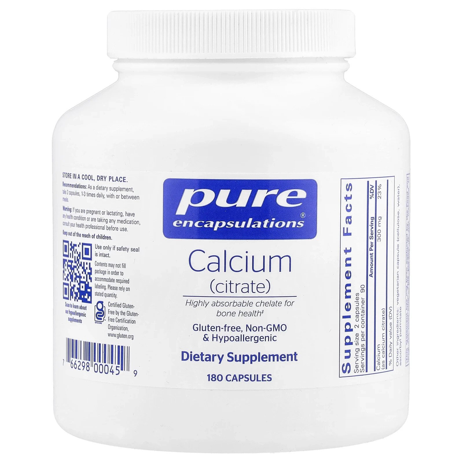 Calcium (Citrate), 180 Capsules