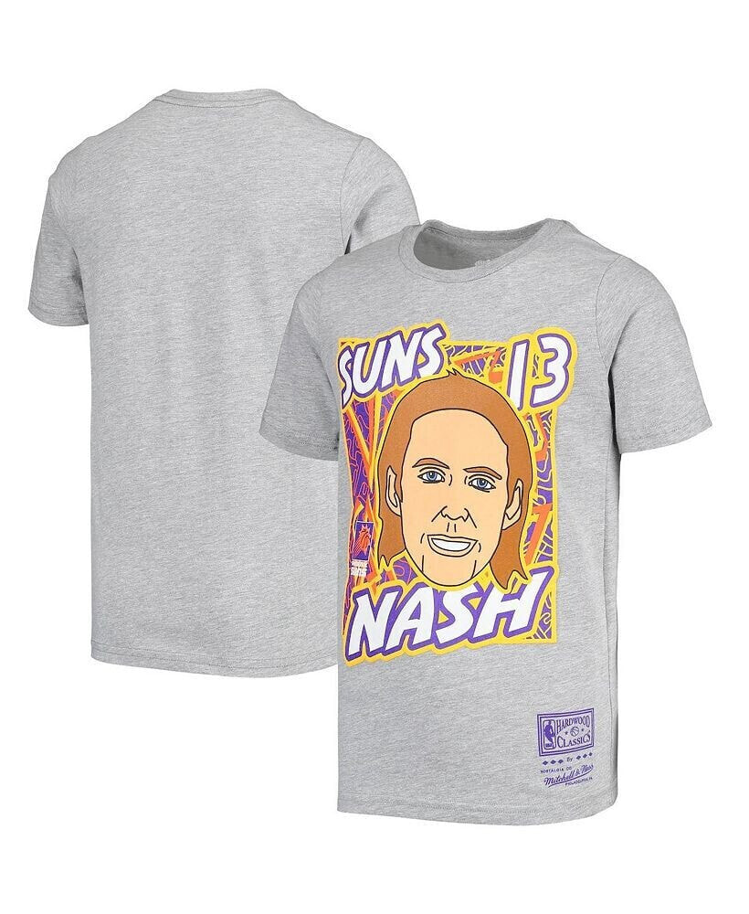 Youth Boys Steve Nash Gray Phoenix Suns Hardwood Classics King of the Court Player T-shirt